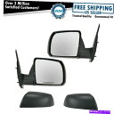 USミラー パワーサイドビューミラーTundra Sequoia用の黒いテクスチャキャップペアセット Power Side View Mirrors w/ Bl...
