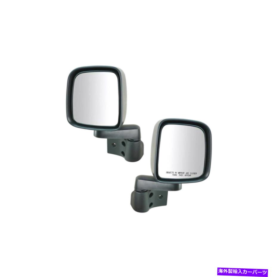 USミラー 1Aマニュアルサイドビューミラー2003-2006 TJ 2003-2006ラングラーの折りたたみペアセット 1A Manual Side View Mirrors Folding Pair Set For 2003-2006 TJ 2003-2006 Wrangler
