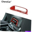 Dashboard Cover 2015-2021クライスラー300アームレストボックスハンドルボウルカバートリムレッドカーボンファイバー For 2015-2...