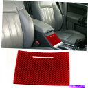 Dashboard Cover クライスラーのレッドカーボンファイバーカップホルダーパネルカバーステッカートリム300 2005-07 Red Carbon F...
