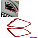 Dashboard Cover Red Carbon Fiber Dashboard Demist Air Vent Cover Trim for Mazda3...