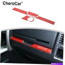 Dashboard Cover Dodge Ram 1500-2015用のレアルレッドカーボンファイバーダッシュパネルカバートリム Real Red Carbo...