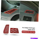 Dashboard Cover 09-14ダッジチャレンジャーのレッドカーボンファイバーダッシュボードエアベントアウトレットトリムカバー Red Carbon ...
