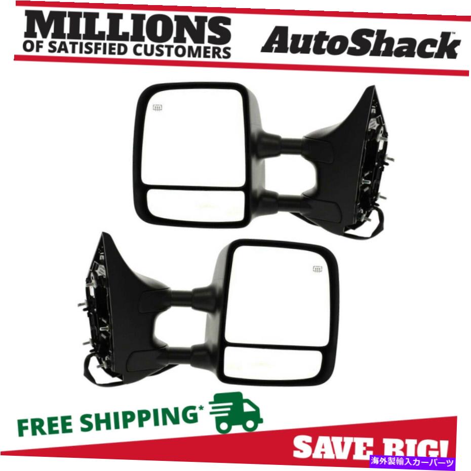 USߥ顼 ɥӥ塼ߥ顼2006-20155.6LθϲǮ֥åڥ2 Side View Mirrors Tow Power Heated Black Pair 2 for 2006-2015 Nissan Titan 5.6L