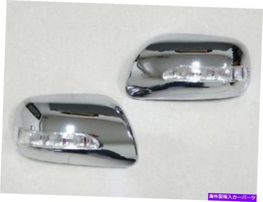 USߥ顼 ߥ顼ɥ󥰥Сȥȥ西å2005-2013ŬƤޤ Chrome Mirror Side Wing Cover Trim With LED Fit For Toyota Wish 2005-2013