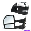 USミラー 1999年から2016年のけん引鏡 Pair Towing Mirrors For 1999-2016 Ford F250-F550 Super Duty Manual LH RH Chrome