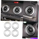 Dashboard Cover アウディA3 S3 2015-2020用のシルバーダッシュボードエアアウトレットベントリングカバートリム8PCS Silver Dashboard Air Outlet Vent Ring Cover Trim 8PCS For Audi A3 S3 2015-2020(2)