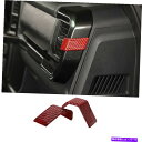Dashboard Cover フォードF-150 2021-2022レッドカーボンファイバーダッシュボード両サイドカバートリム2PCS For Ford F-...