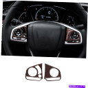 サンシェード Honda Civic 2016-21タイプrのレッドカーボンファイバーステアリングホイールボタンカバートリム Red Carbon Fiber ...