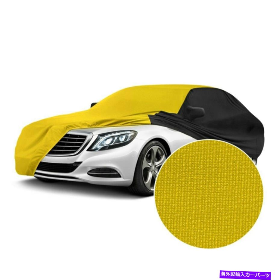 カーカバー カバーサテンストレッチ屋内速度黄色のカスタムカーカバーwブラック Coverking Satin Stretch Indoor Velocity Yellow Custom Car Cover w Black 1