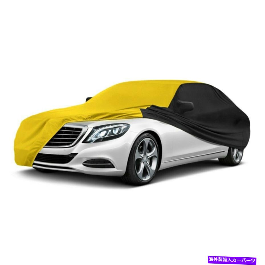 カーカバー カバーサテンストレッチ屋内速度黄色のカスタムカーカバーwブラック Coverking Satin Stretch Indoor Velocity Yellow Custom Car Cover w Black 2