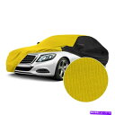 カーカバー カバーサテンストレッチ屋内速度黄色のカスタムカーカバーwブラック Coverking Satin Stretch Indoor Velocity Yellow Custom Car Cover w Black