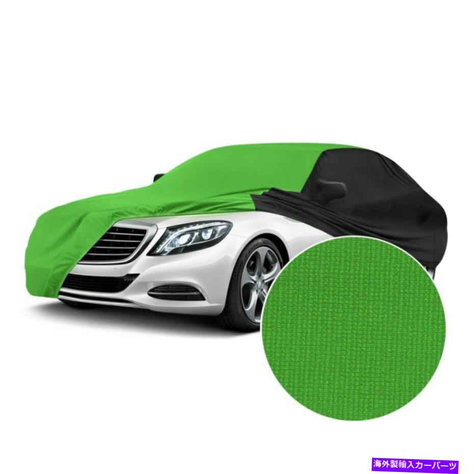 J[Jo[ Jo[TeXgb`ʃO[JX^J[Jo[WubNTCh Coverking Satin Stretch Indoor Synergy Green Custom Car Cover w Black Sides