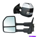 USミラー 17-20フォードF-2550 F-350 F-450スーパーデューティパワー加熱クロムのけん引鏡 Towing Mirrors For 17-20 Ford F-250 F-350 F-450 Super Duty Power Heated Chrome