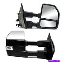 USミラー 2004年から2014年のけん引側ミラー Towing Side Mirrors For 2004-2014 Ford F-150 Power Heated Turn Signal Chrome Cap