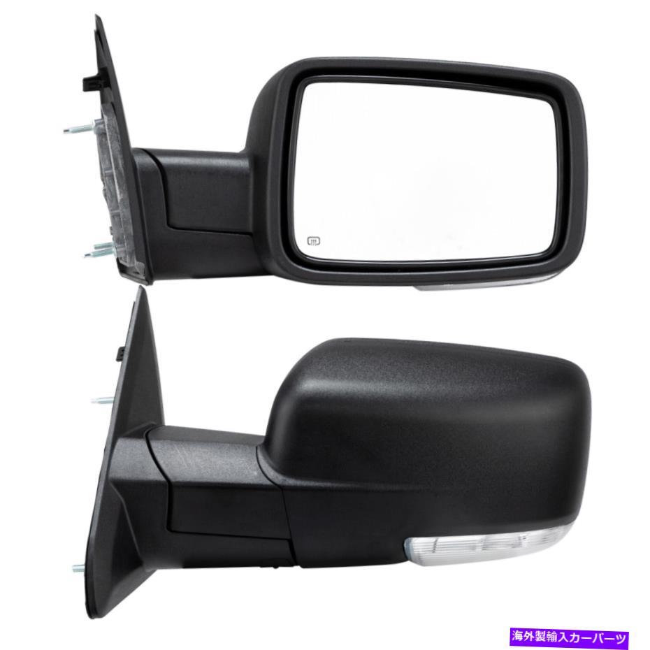 USミラー 2009-2012 RAM 1500 LED信号の加熱折りたたみ折りたたみ式サイドミラーペアのフィットペア Fi..
