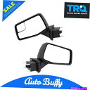 USミラー TRQサイドビューミラーペアシルバラード1500用のパワー加熱ストライプテクスチャキャップ TRQ Side View Mirror Pair Po...