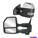 USミラー 15-20フォードF-150ピックアップパワー加熱ターンシグナルクロムキャップ用のけん引ミラー Towing Mirrors For 15-20 Ford F-150 Pickup Power Heated Turn Signal Chrome Cap