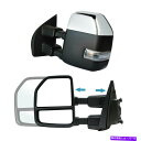 USミラー 17-20フォードF250-F550スーパーデューティパワー加熱信号クロムの牽引ミラー Towing Mirrors For 17-20 Ford F250-F550 Super Duty Power Heated Signal Chrome