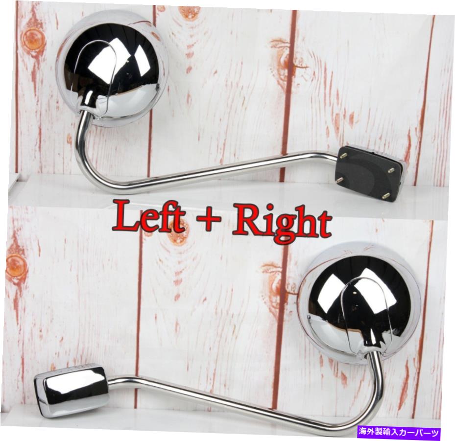 USミラー ケンワースT680ピータービルト579 587ドライバー +乗客サイドクロムラウンドフードミラー KENWORTH T680 PETERBILT 579 587 DRIVER + PASSENGER SIDE CHROME ROUND HOOD MIRROR