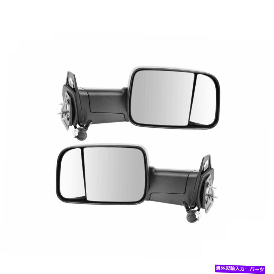 USミラー トレイルリッジトウミラーパワー加熱テクスチャブラック4th genスタイルペアダッジ Trail Ridge Tow Mirror Power Heated Textured Black 4th Gen Style Pair For Dodge