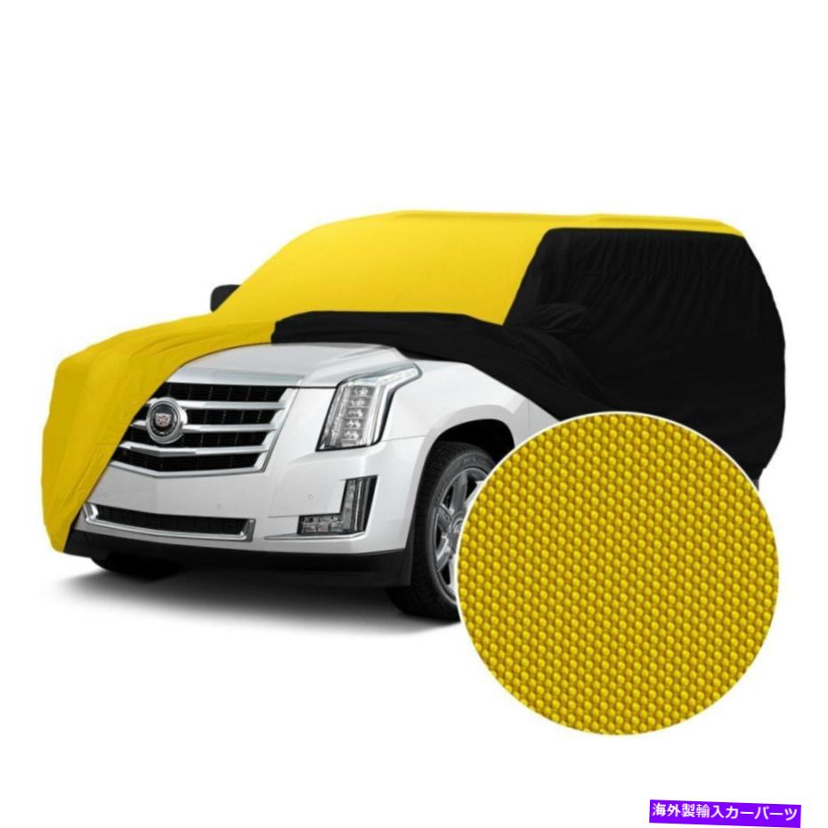 カーカバー ダッジキャラバン96-00ストームプルーフイエローカスタムカーカバーWブラックサイド For Dodge Caravan 96-00 Stormproof Yellow Custom Car Cover w Black Sides