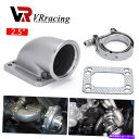 Turbo Charger 新しい2.5 "VBAND 90度ターボエルボアダプターフランジ+T3 T4ターボチャージャー用クランプ NEW 2.5" Vband 90 Degree Turbo Elbow Adapter Flange+Clamp For T3 T4 Turbocharger