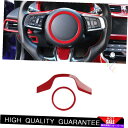 Dashboard Cover ジャガーF用Fペース2017-2020レッドカーボンファイバーステアリングホイールボタンカバートリム2* For Jaguar F-PACE 2017-2020 Red Carbon Fiber Steering Wheel Button Cover Trim 2*(2)