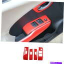 Dashboard Cover ウィンドウリフトパネルスイッチカバートリム4x ABSレッドフィットホンダフィットジャズ2008-2013 Window Lift Panel Switch Cover Trim 4X ABS Red Fit For Honda Fit Jazz 2008-2013(2)
