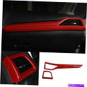 Dashboard Cover フォードモンデ??オフュージョン2013-20用のレッドカーボンファイバーL&R ACエアアウトレットベントカバー2PC Red...