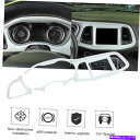 Dashboard Cover 4PCSセントラルコントロールダッシュボードパネルトリムカバーダッジチャレンジャーホワイト用ベゼル 4PCS Central Control Dashboard Panel Trim Cover Bezel for Dodge Challenger White(2)