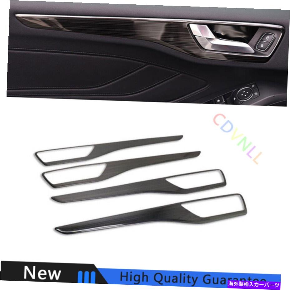 Dashboard Cover フォードフォーカスセントRS 2019-2020ブラックチタンインテリアドアパネルカバートリム4* For Ford Focus ST RS 2019-2020 Black Titanium Interior Door Panel Cover Trim 4*