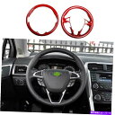 Dashboard Cover Ford Mondeo Fusion 2013-20の赤いカーボンファイバーステアリングホイールシートリングカバー Red Ca...
