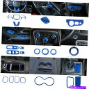 Dashboard Cover 21xブルーインテリアセットパネルの装飾カバーダッジチャージャー2015+のトリムベゼルキット 21x Blue Interior Set Panel Decor Cover Trim Bezels Kit for Dodge Charger 2015+