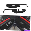 Dashboard Cover ブラックスエードウィンドウリフトパネルスイッチカバートリムフォードマスタング2015-21 nの2PCS Black Suede Window Lift Panel Switch Cover Trim 2PCS For Ford Mustang 2015-21 N(2)