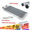 Turbo Charger フロントマウントALUポリッシュチューブ&フィンインタークーラー3 "インレットとアウトレット同じ片側 Front Mount Alu Polished Tube&Fin Intercooler 3" Inlet & Outlet Same Single Side