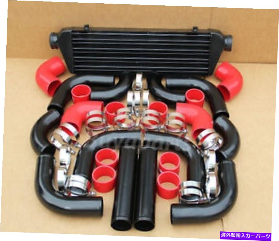 Turbo Charger 2.5 'ブラックインタークーラー+配管キット+赤いカプラークランプターボチャージャースーパーチャージャー 2.5' BLACK INTERCOOLER+ PIPING KIT+ RED COUPLER CLAMPS TURBOCHARGER SUPERCHARGER