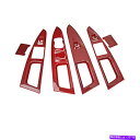 Dashboard Cover フォードモンデ??オウィンドウリフトパネルスイッチ用6 PCカバーレッドカーボンファイバールックc 6 PCS For Ford...