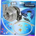 Turbo Charger T70 .70 A/R VBANDステージIIIターボ充電器+ブルーヒートシールド+オイルフィードリターンライン T70 .70 A/R Vband Stage Iii Turbo Charger+Blue Heat Shield+Oil Feed Return Line