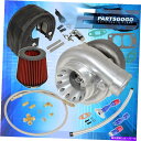 Turbo Charger T70 T3ターボ充電器エアフィルターヒートシールドオイルラインブーストコントロールCFブラックレッド T70 T3 Turbo Charger Air Filter Heat Shield Oil Line Boost Control Cf Black Red