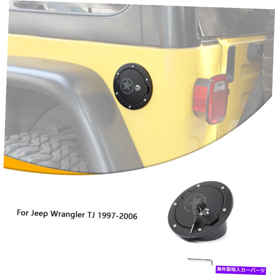 Fuel Gas Tank ジープラングラーTJアクセサリー用の五grom燃料タンクカバーガスキャップロック Pentagram Door Fuel Tank Cover Gas Cap Locking For Jeep Wrangler TJ Accessories