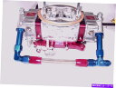 Carburetor 08 Holley 4150デュアルフィード炭水化物燃料インレットラインキットショー磨き青と赤 08 AN Holley 4150 Dua...