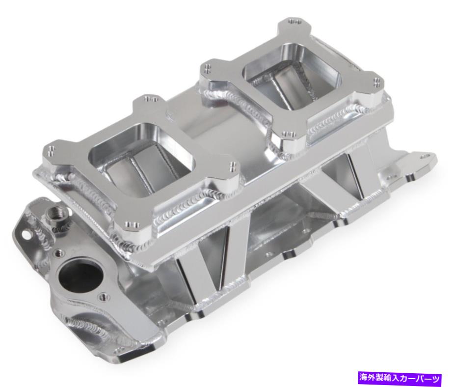 Intake Manifold HolleySnip?rシートメタル製造吸気マニホールド、SBC、デュアル4150、シルバー HOLLEY SNIPЕR SHEET METAL FABRICATED INTAKE MANIFOLD,SBC,DUAL 4150,SILVER