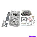 Intake Manifold 57-86シボレースモールブロック2021のEdelbrock Single-Quadマニホールド&炭水化物キット Edelbr...