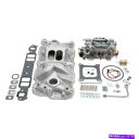 Intake Manifold 57-86のエデルブロックシボレースモールブロックシングルクアッドマニホールド&炭水化物キット2021 Edelbrock Fo...