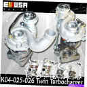 Turbo Charger ターボチャージャーフィット99-04アウディA6 Quattro 2.7L K04アップグレードツインターボエンジン TurboCharger fit 99-04 Audi A6 Quattro 2.7L K04 Upgrade Twin Turbo Engine