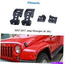 HOOD HINGES 2PCSブラックフードキャッチラッチラッチカバージープラングラーJK JKU 2007-17のバックルホルダー 2pcs Black H...