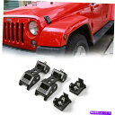 HOOD HINGES ジープラングラーJK&Unlimited 07-17用の2xフードキャッチラッチロックバックルカバー 2x Hood Catch Lat...