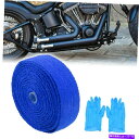 exhaust manifold 2 x 33フィート青いオートバイ排気ヒートラップテープマフラーパイプテープロールセット 2 x 33ft Blue Motorcycle Exhaust Heat Wrap Tape Muffler Pipes Tape Roll Set