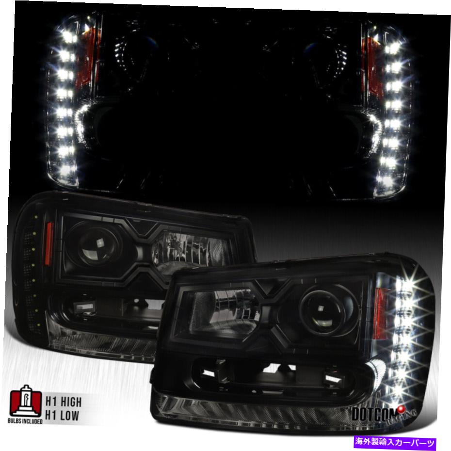 exhaust manifold 2002-2009 Trailblazer LED DRL֥å⡼ץإåɥ饤Ⱥ+ Fit 2002-2009 Trailblazer LED DRL Black Smoke Projector Headlights Left+Right